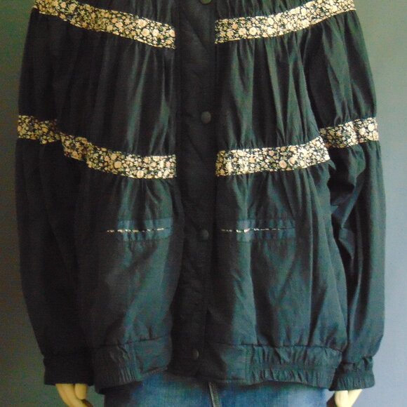 Free People We the Free Navy On My Mind Dolman Puffer Bomber Jacket L - Picture 6 of 11